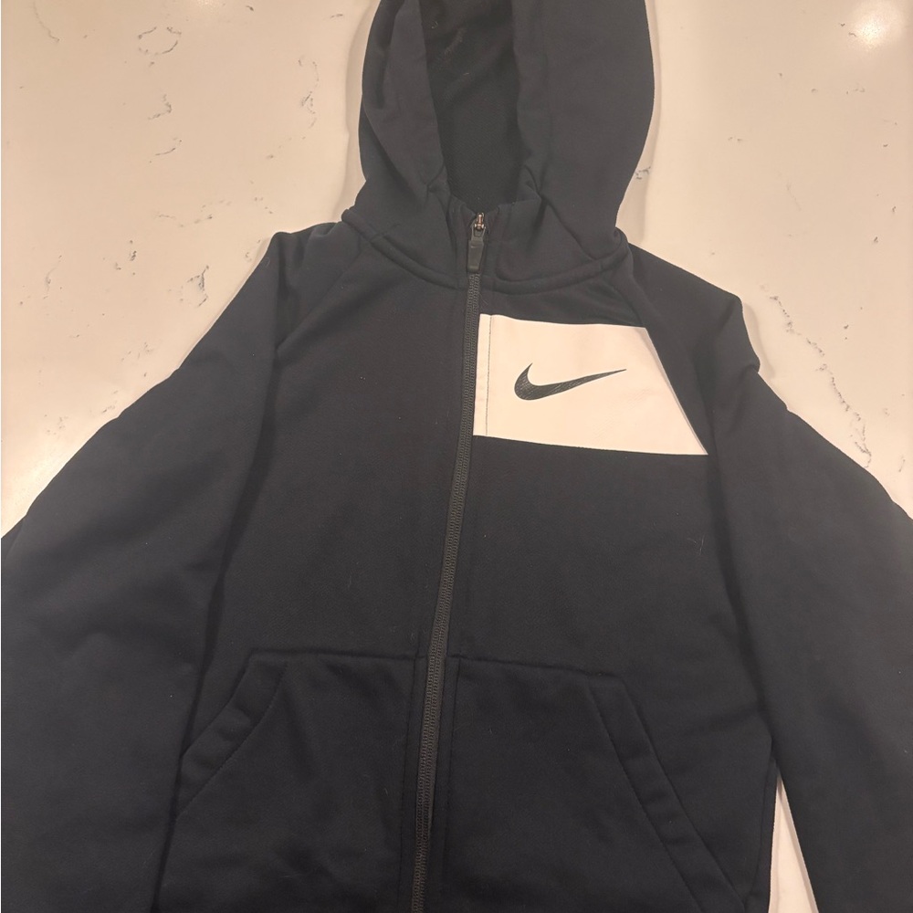 Nike Kids Black and White Hoodie